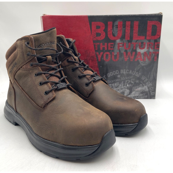WOLVERINE LOGAN ESD 6" W201211 Men's NEW Steel-Toe Work Boot Brown US Size 14 - Picture 1 of 11